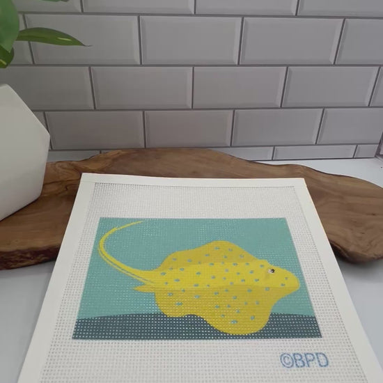Spotted Stingray Two Needlepoint Kit needlepoint Blue Poppy Designs
