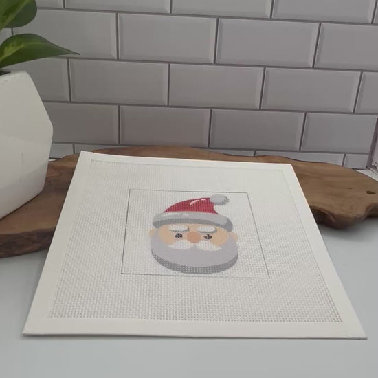 Santa Head Needlepoint Kit needlepoint Blue Poppy Designs