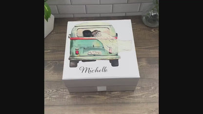 Bachelorette weekend Gift Box - bridesmaid Gift - Personalized Gift Box with wine tumbler - tote bag - makeup bag - Maid of honor Blue Poppy Designs