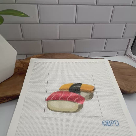 Sushi Needlepoint Kit needlepoint Blue Poppy Designs