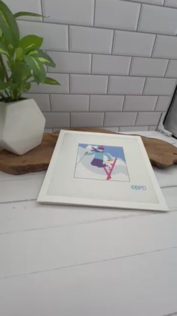 Snow Skier Five Needlepoint Kit needlepoint Blue Poppy Designs