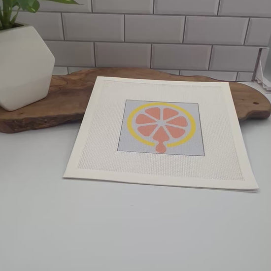 Citrus Grapefruit Needlepoint Kit needlepoint Blue Poppy Designs