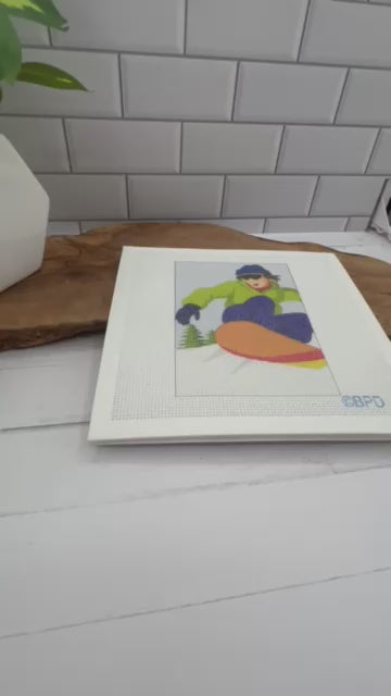 Snowboarder Needlepoint Kit needlepoint Blue Poppy Designs