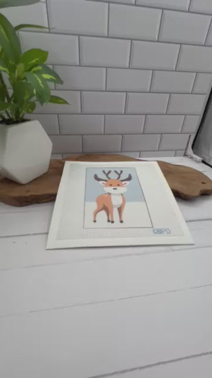 Cartoon Reindeer Needlepoint Kit needlepoint Blue Poppy Designs