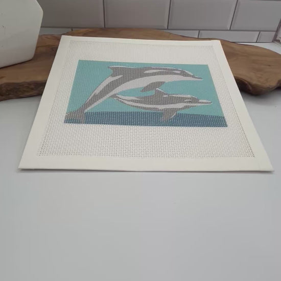 Dolphins Needlepoint Kit needlepoint Blue Poppy Designs