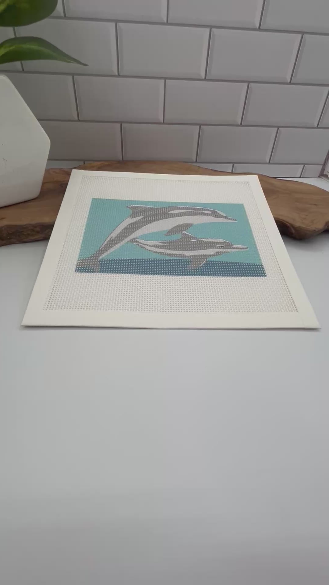 Dolphins Needlepoint Kit needlepoint Blue Poppy Designs