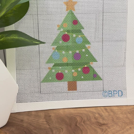 Christmas Tree Needlepoint Kit Blue Poppy Designs