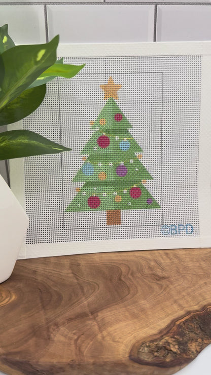 Christmas Tree Needlepoint Kit Blue Poppy Designs