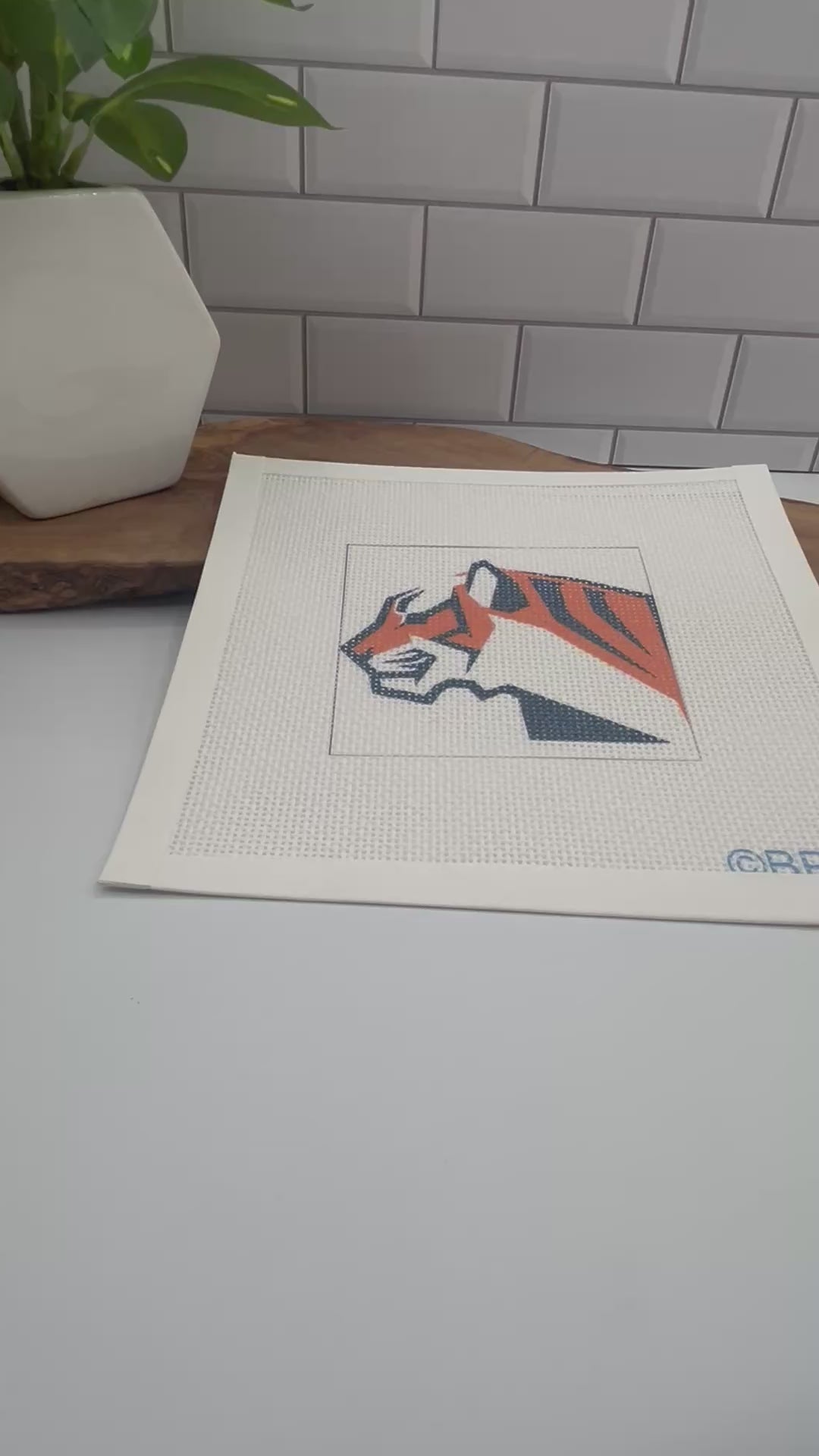 Tiger Needlepoint Kit needlepoint Blue Poppy Designs