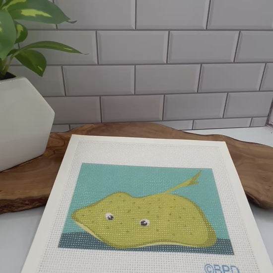 Spotted Stingray One Needlepoint Kit needlepoint Blue Poppy Designs