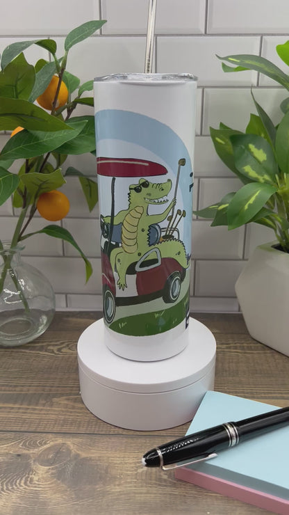 The Landings golf cart Gator 20 oz Tumbler - or...Customize it with your town Insulated Mug/Tumbler Blue Poppy Designs
