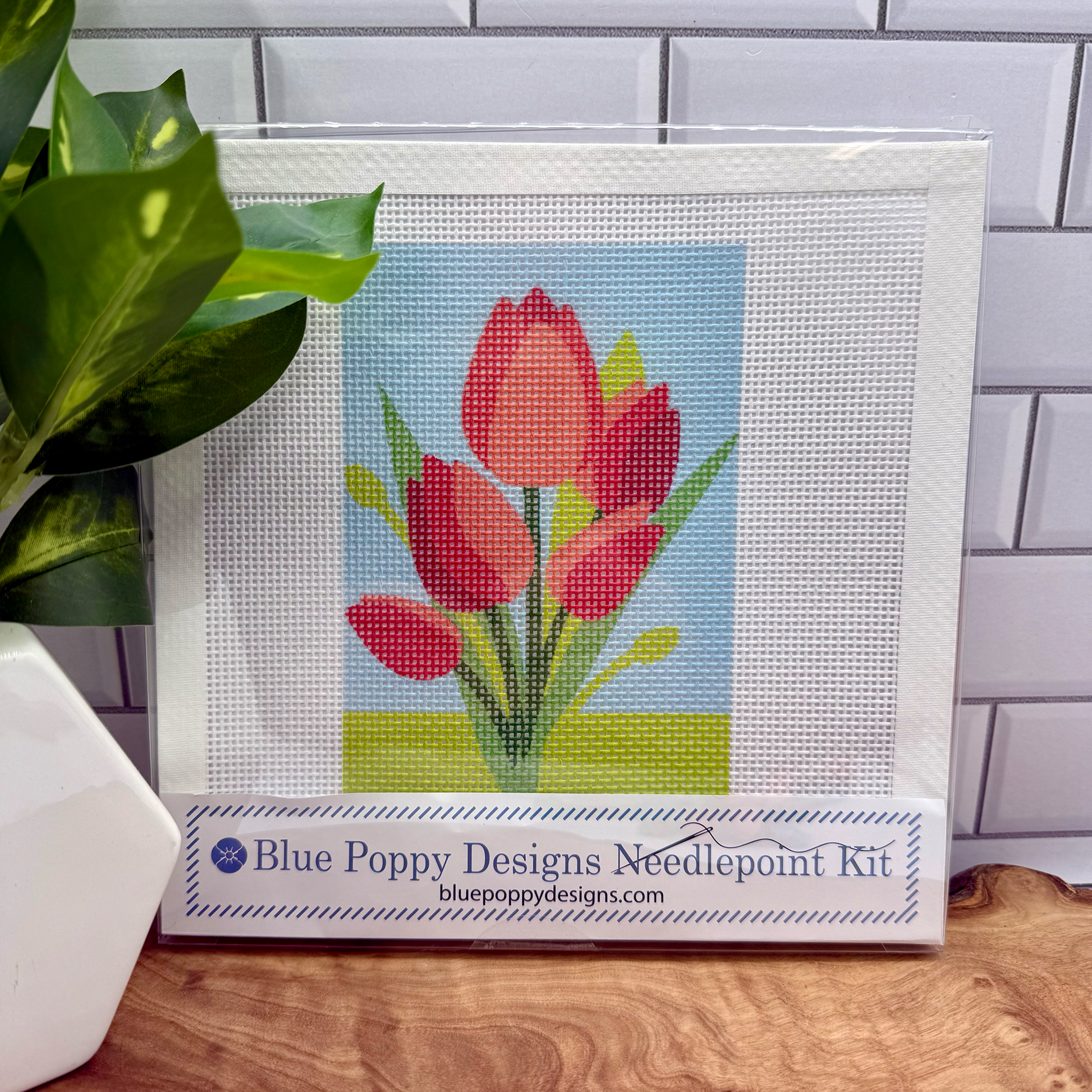 Red Tulips Needlepoint Kit needlepoint Blue Poppy Designs