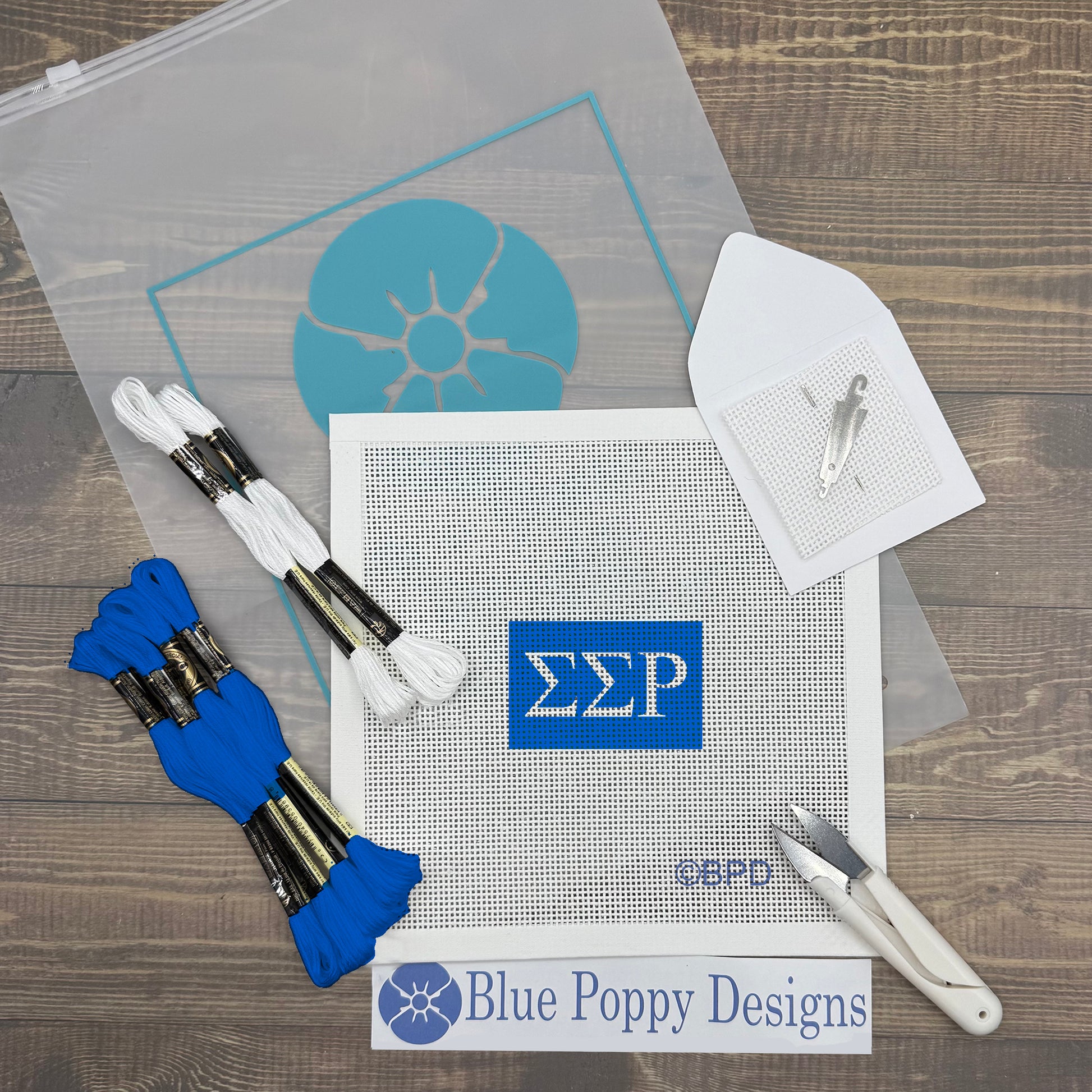 Sigma Sigma Rho 3x2 Needlepoint Kit Craft Sewing Kit Blue Poppy Designs