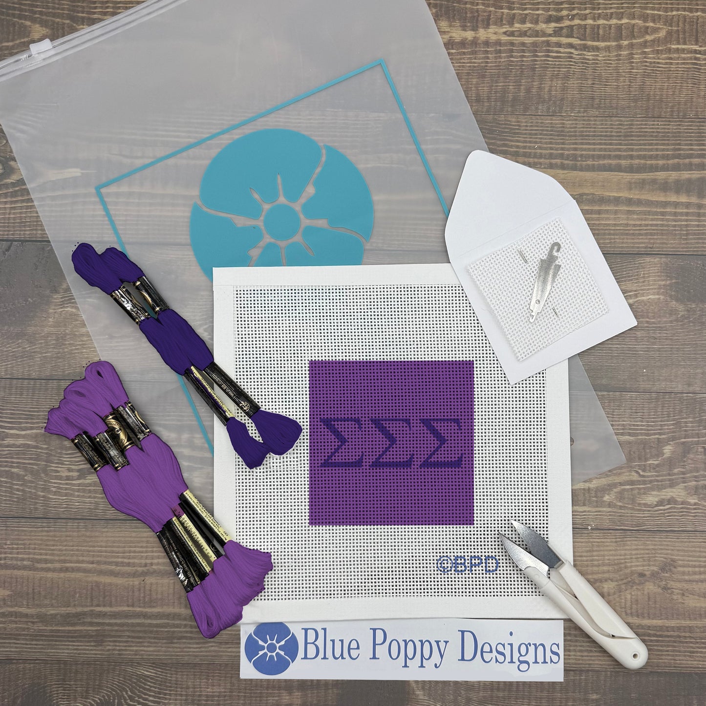 Sigma Sigma Sigma 4x4 Needlepoint Kit
