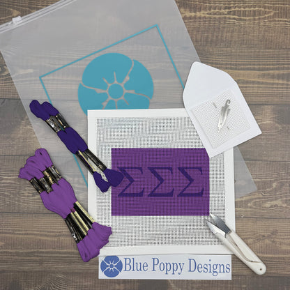 Sigma Sigma Sigma 6x4 Needlepoint Kit