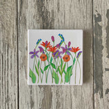Watercolor Square Sandstone Coasters (with Cork Back) Coasters Blue Poppy Designs Wildflowers  