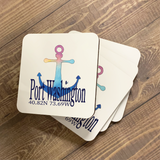 Anchor Your Town Coasters with Cork Backs Coasters Blue Poppy Designs   