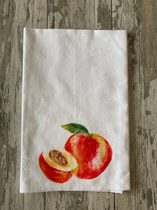 Peach Watercolor Kitchen Towel Kitchen Towel/Dishcloth Blue Poppy Designs 27x27 White Art Only