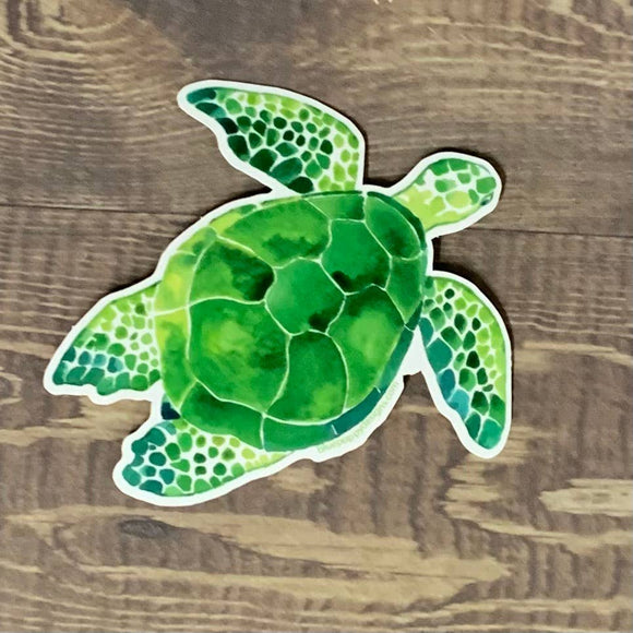 CMI Hibiscus Turtle Decal Sticker – 5.5x5 Inches, Premium Lime Green Vinyl, Easy Apply