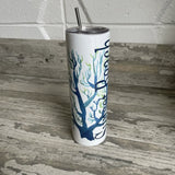 Blue Coral 30 oz Tumbler - Customize it with your town Drinking Glass/Tumbler Blue Poppy Designs   