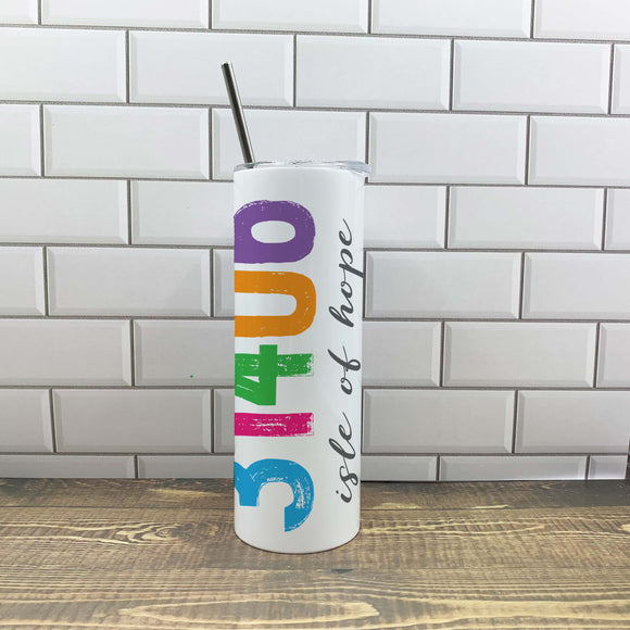 Zip Code 20 oz Tumbler - Customize it with your town Drinking Glass/Tumbler Blue Poppy Designs Your Town (Customized)  