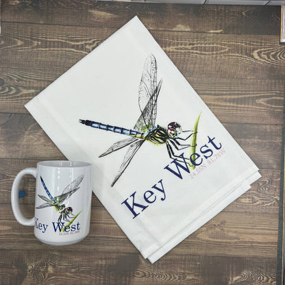 Dragonfly 15 oz Coffee Mug - Customize it with your town Coffee Mug/Cup Blue Poppy Designs   