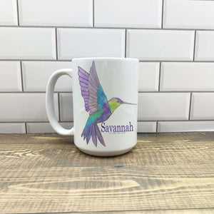 Hummingbird 15 oz Coffee Mug Coffee Mug Blue Poppy Designs Art Only  