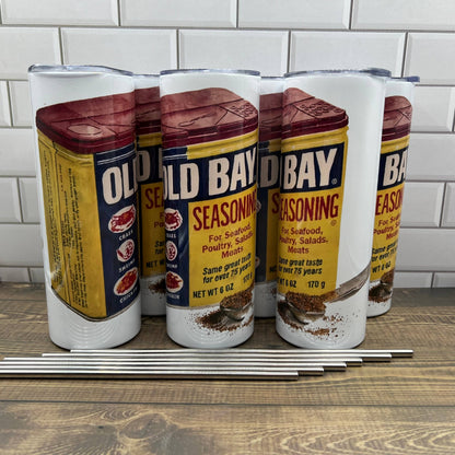 Old Bay (watercolor painting) 20 oz Tumbler Drinking Glass/Tumbler Blue Poppy Designs   