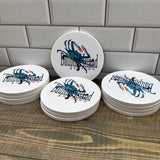Blue Crab Ceramic Round Coaster - Customize with your town Coasters Blue Poppy Designs Art Only  