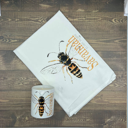 Custom Your Town Hornet (watercolor) 27x27 Kitchen Towel Kitchen Towel/Dishcloth Blue Poppy Designs   