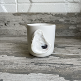 Oyster Shell candle - 13oz matte white ceramic candle vessel Jar/Filled Candle Blue Poppy Designs Apples & Maple Bourbon  