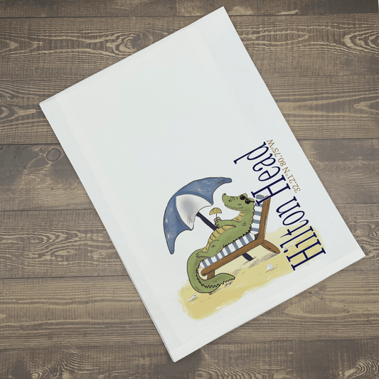 Beach Gator Kitchen Towel Kitchen Towel/Dishcloth Blue Poppy Designs Art Only  