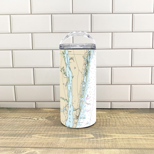 Nautical Map 4 in 1 Can Cooler-Customize it with your town Insulated Mug/Tumbler Blue Poppy Designs Art Only  