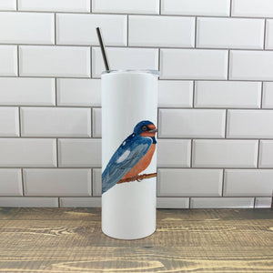 Barn Swallow 20oz Tumbler - Customize it with your town Insulated Mug/Tumbler Blue Poppy Designs Art Only  