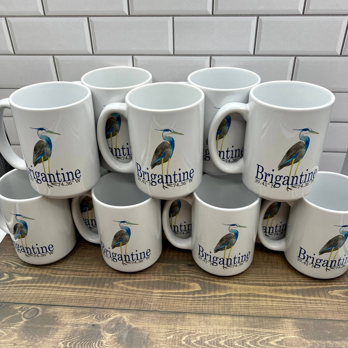 Watercolor Heron Ceramic Mug Coffee Mug/Cup Blue Poppy Designs   