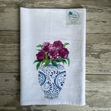 Ginger Jar with Flowers Kitchen Towel Kitchen Towel/Dishcloth Blue Poppy Designs   