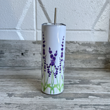 Watercolor Floral Tumblers Drinking Glass/Tumbler Blue Poppy Designs 20oz Lavender 