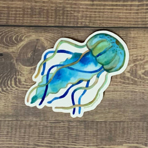 Jellyfish Design Vinyl Stickers Sticker Blue Poppy Designs Default Title  