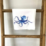 Custom Your Town Octopus (watercolor) 27x27 Kitchen Towel Kitchen Towel/Dishcloth Blue Poppy Designs White Art Only 