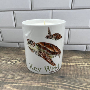 Sea Turtle ceramic Candle - Customize it with your town Jar/Filled Candle Blue Poppy Designs Apples & Maple Bourbon  