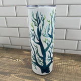 20oz Blue Coral Tumbler - Customize it with your town Drinking Glass/Tumbler Blue Poppy Designs   