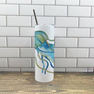 Jellyfish 20oz Tumbler - Customize it with your town Insulated Mug/Tumbler Blue Poppy Designs Art Only  