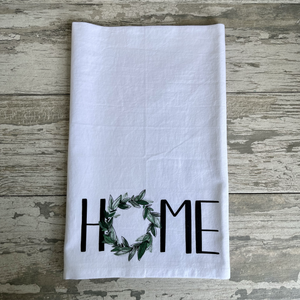 Home Wreath (watercolor painting) 27 x 27 Kitchen Towel Kitchen Towel/Dishcloth Blue Poppy Designs   