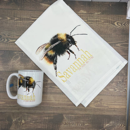 Bee 15 oz Coffee Mug - Customize it with your town Coffee Mug/Cup Blue Poppy Designs   