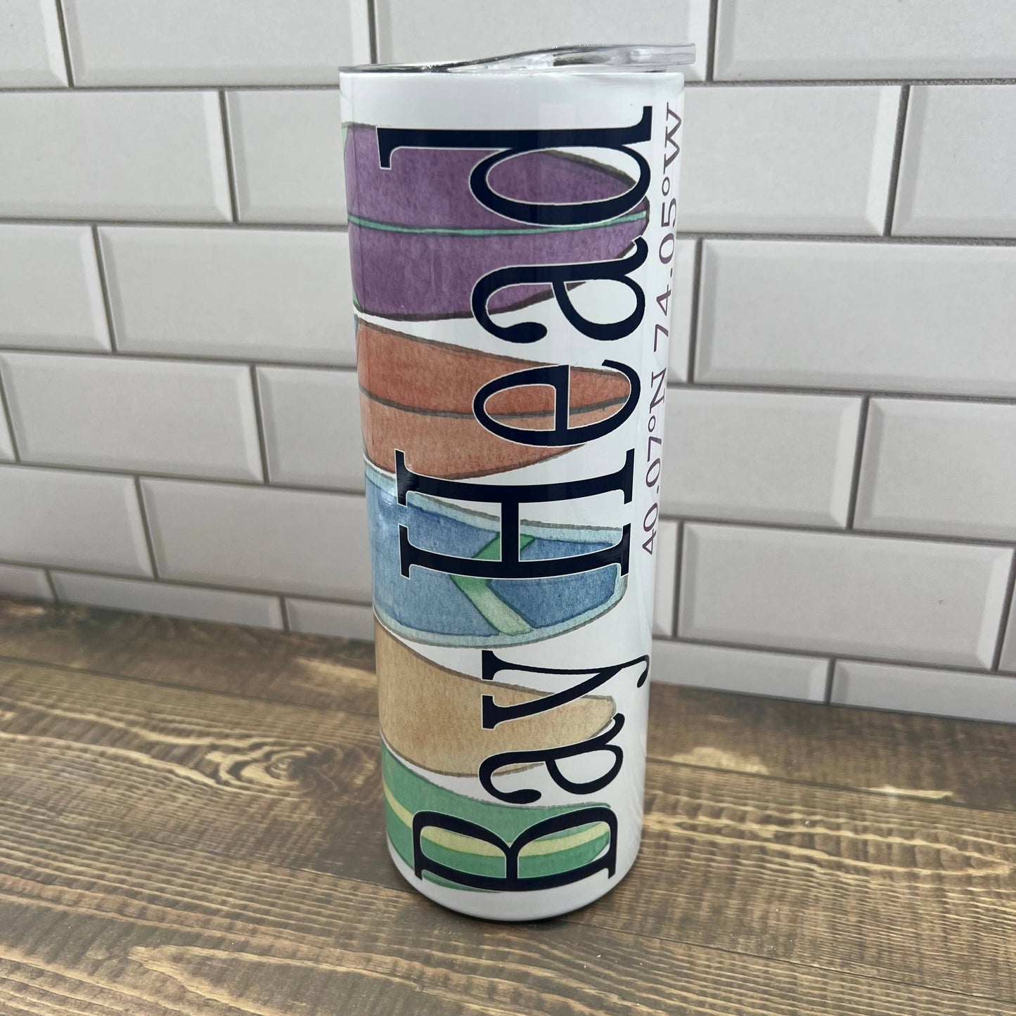 Surfboards 30 oz Tumbler - Customize it with your town Drinking Glass/Tumbler Blue Poppy Designs Your Town (Customized)  