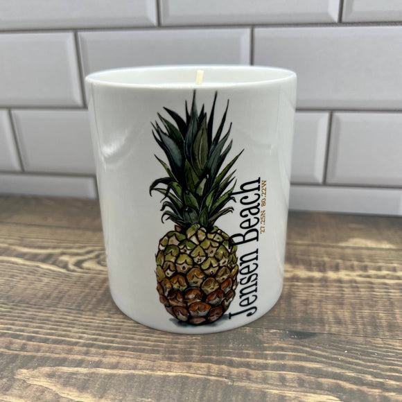 Pineapple ceramic Candle - Customize it with your town Jar/Filled Candle Blue Poppy Designs Apples & Maple Bourbon  