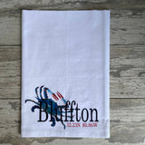 Watercolor Blue Crab 27 x 27 Towel Kitchen Towel/Dishcloth Blue Poppy Designs White Your Town (Customized) 