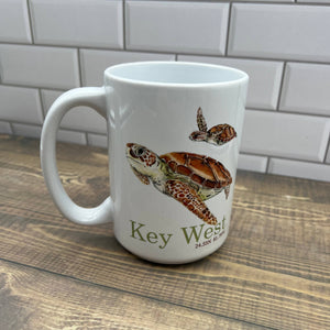 Sea Turtle 15 oz Coffee Mug - Customize it with your town Coffee Mug/Cup Blue Poppy Designs Art Only  