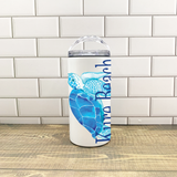 Blue Turtle 4 in 1 Can Cooler - Customize it with your town Drinking Glass/Tumbler Blue Poppy Designs   