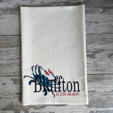 Watercolor Blue Crab 27 x 27 Towel Kitchen Towel/Dishcloth Blue Poppy Designs Natural Your Town (Customized) 